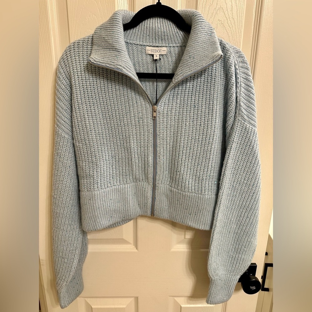 S’Edge Women's Light Blue Knit Cardigan Size S NWT